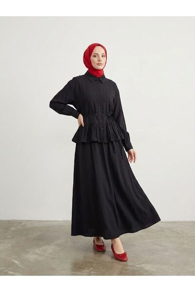 Lunsera Store Strawberry Set with Gathered Skirt - Black
