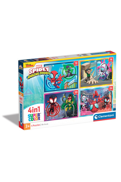CLEMENTONI Παιδικό Παζλ 4 in 1 Super Color Marvel Spidey Και Οι Απίθανοι Φίλο...