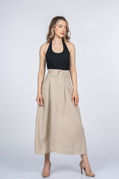 MissVina Valerie Elegant and Sporty Linen Skirt 6899