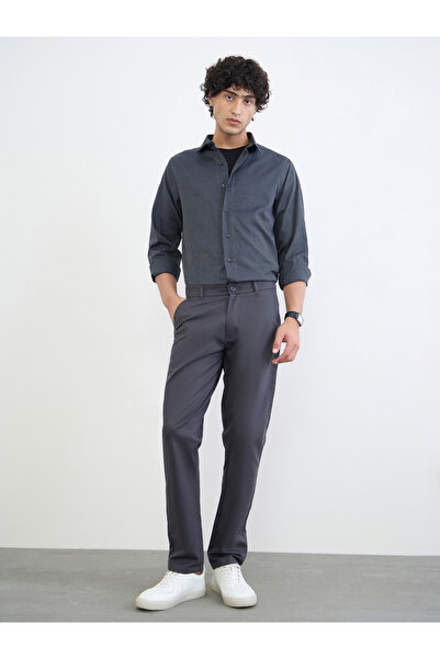 Styli Men Regular Fit Solid Cotton Pants