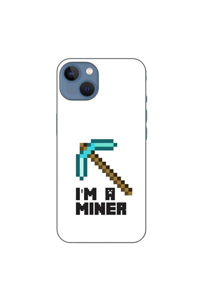 OEM Husa compatibila cu Apple iPhone 13 Silicon Gel Tpu Model Minecraft Miner
