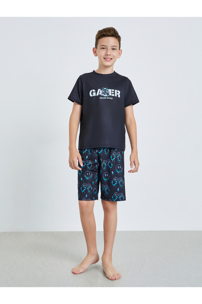 Styli Teen Boys Printed T-Shirt and Shorts Set