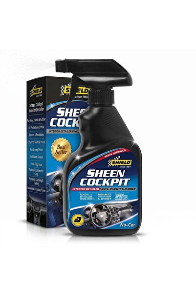 SHIELD شين سبراي تنظيف لوحة القيادة، ملمع للبلاستيك والمطاط، ملمع داخلي للسيا...