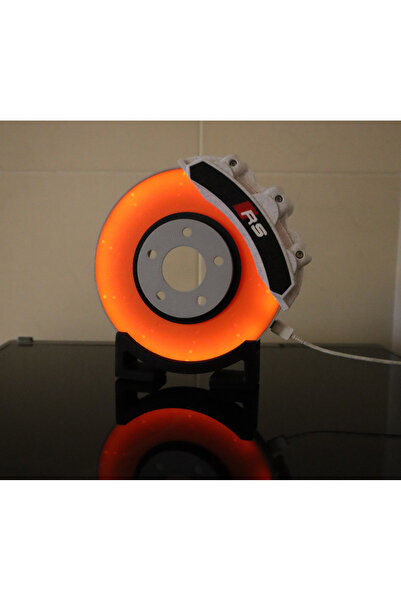 Mays3Dstudio RS Tasarımlı Işıklı Fren Diski Masa Lambası – Dekoratif LED Gece...