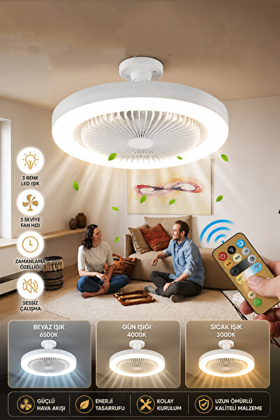 Yıldızhane 30w Akıllı Vantilator 3 Kademe Hız Dimlenebilir 3 Renk Led Işıklı ...