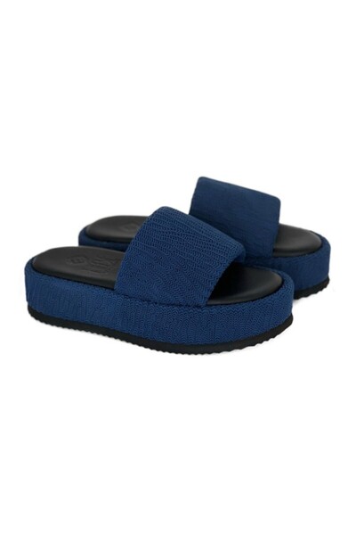 Hebe Athens PUFFY IBIZA FLATFORM ΣΛΑΪΝΤ - Ναυτικό Μπλε