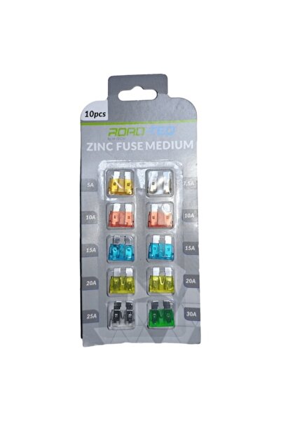 M-TECH Siguranțe auto Zinc Medii PFS007 12V, Set de 10 bucăți (5A-30A)