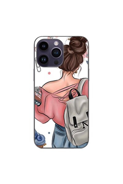 OEM Husa compatibila cu Apple iPhone 14 Pro Max Silicon Gel Tpu Model Girl Fa...