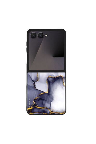 Sonique Θήκη Marble Series για Samsung Galaxy Z Flip 7 Μωβ Γκρι