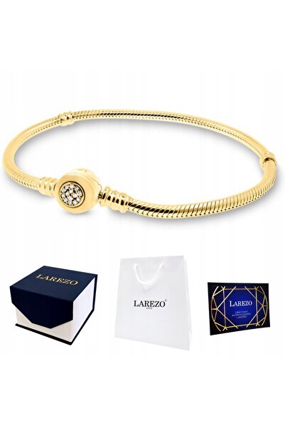 Larezo Bratara modulara pentru charms, 17cm, Argint placat cu Aur 24k, Model ...