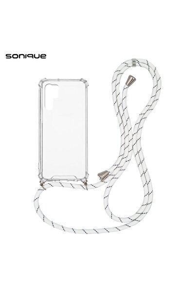 Sonique Θήκη Σιλικόνης με Κορδόνι Armor Clear Huawei P30 Pro Rainbow Λευκό