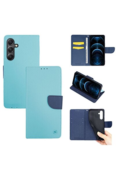 Sonique Θήκη Πορτοφόλι Trend Wallet Samsung Galaxy A35 5G Σιέλ / Σκούρο Μπλε