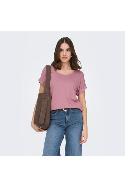 ONLY Ροζ Γυναικείο T-Shirt ONLMOSTER S/S O-NECK TOP NOOS JRS
