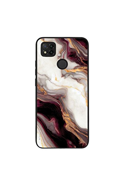 Sonique Θήκη Marble Series για Xiaomi Redmi 9C / Redmi 10A Μπορντώ
