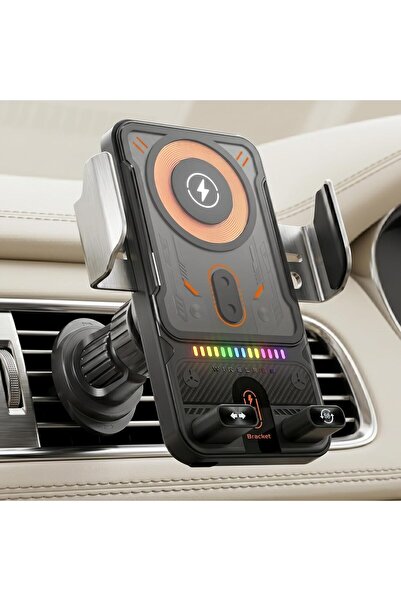 Auto Family FZE حامل هاتف لاسلكي للسيارة مع شاحن، دوران 360 درجة °   حامل سيا...