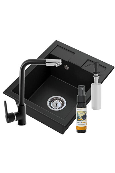 Granitan Best sink 400x500x182 mm, with MOVE faucet and dispenser