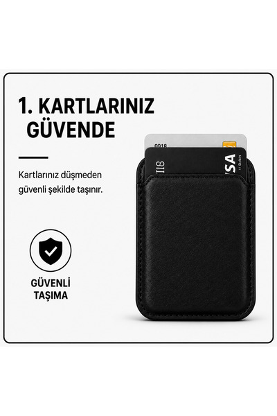 SF SEFADUR MagSafe Uyumlu Manyetik Kartlık Cüzdan iPhone 12 13 14 15 16 Seris...