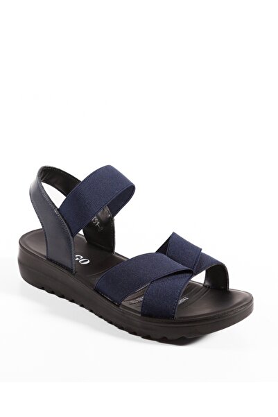 ALOGO Women's Blue Sandals ribbed fabric Yai