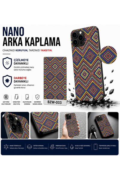 Astakos 3M Örgü Desen Arka Kaplama iPhone 14 Plus