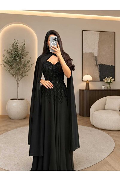 BYNAN Women's Evening Dress with Cape