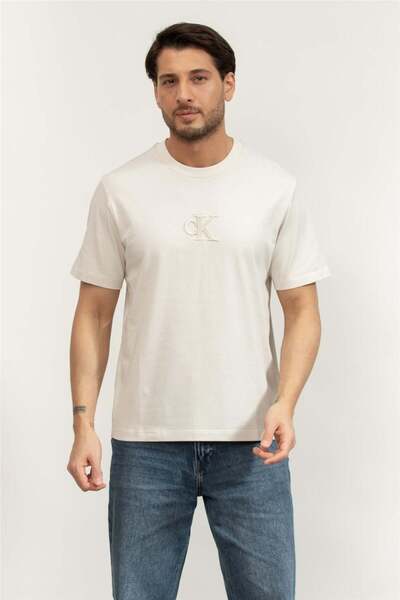 Calvin Klein Ss Gift Giving 20S Easy Tee Erkek Bisiklet Yaka T-Shirt Beyaz