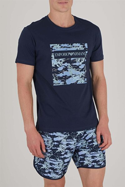 Emporio Armani Erkek Bisiklet Yaka T-Shirt Lacivert