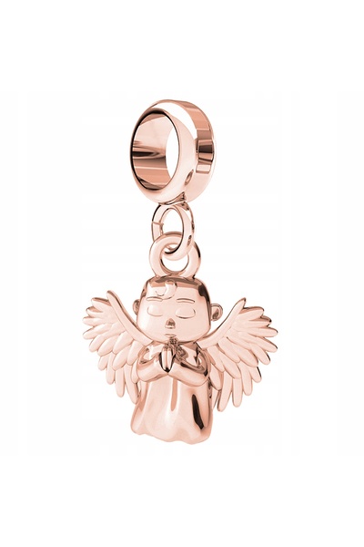 Larezo Charm, Model Înger Agățat, Înger, Inaltime 17mm, Culoare Auriu Roz, Ar...