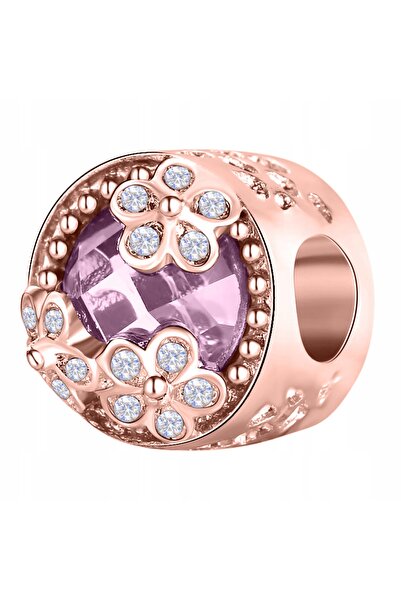 Larezo pandantiv, element decorativ, Model Bijuterie Roz Flori Cu Zirconiu Cu...