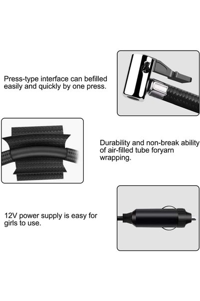 Daily Pick Tire Inflator Air Compressor, Portable Air Pump for Car Tires 12V, Digital Electric Tire Pump, LED Lights, Tire Pump for Car Bicycle, Motorcycle