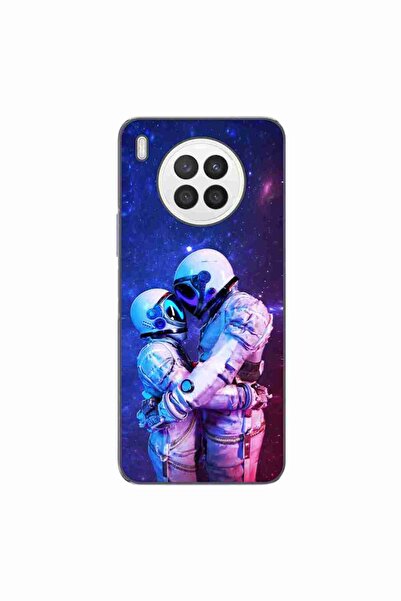 OEM Case compatible with Huawei Nova 8i Silicone Gel Tpu Model Astronauts Couple