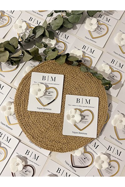 Zarif Souvenirs Söz Nişan Nikah Düğün Kalp Magnet Hediyelik 10adet