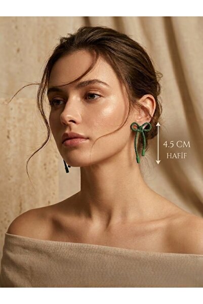 Nuveria Luna Ribbon - Korean Style Bow Earrings - Colorful Dangle Earrings fo...