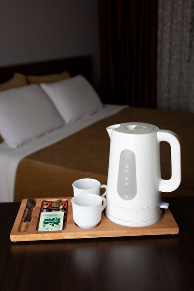 Empressco 5'li Ahşap Otel İkram Tepsisi, Sunum ve Kettle için şık set