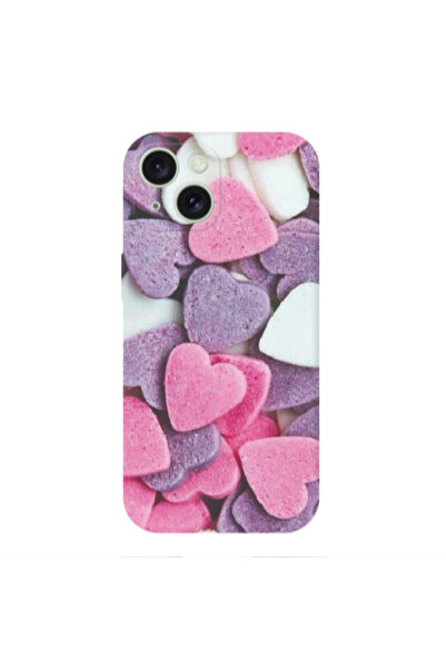 Other Apple iPhone 15 Plus Sponge Hearts Transparent Silicone TPU Θήκη