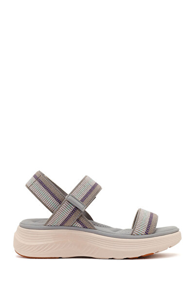 Derimod Women's Gray Strappy Thick-Soled Fabric Comfort Sandals 26Sfe46396F