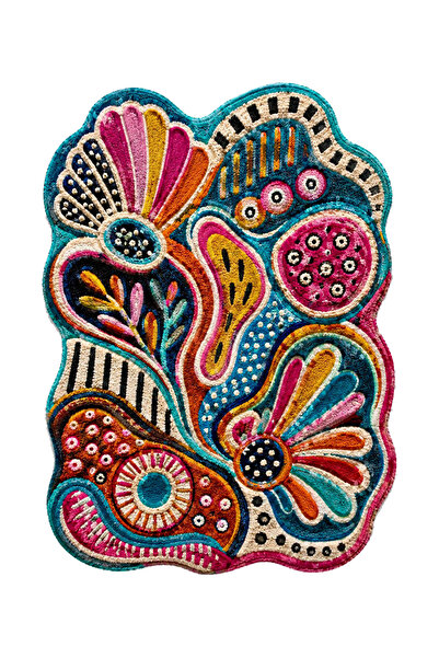 Rugs Modern Halı SDT Çok Renkli Sanatsal Mistik Motifli Bohem Dokuma Taban De...