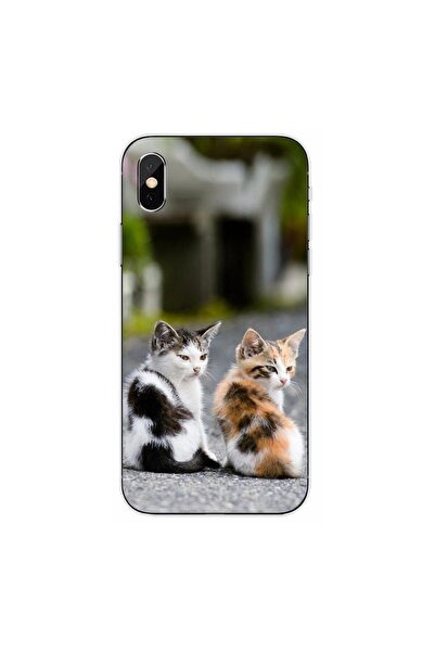 OEM Калъф, съвместим с Apple iPhone XS, силиконов гел TPU, с шарка котенца