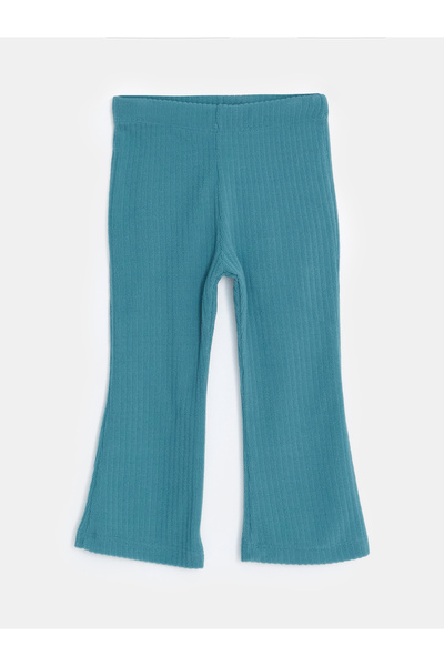 LC Waikiki Elasticated Waist Textured Baby Girls' Flared Leggings