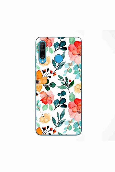 OEM Husa compatibila cu Huawei P30 Lite Silicon Gel Tpu Model Painted Flowers