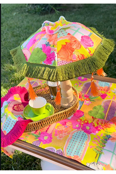 Fleurs Chic Çiçek Desenli Bali Şemsiyesi Işıksız