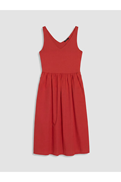 LC Waikiki V Neck Fitted Waist Dress