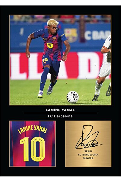 Generic Wall Art Lamine Yamal Barcelona Signed Mounted Photo A4 Gift For Barc...