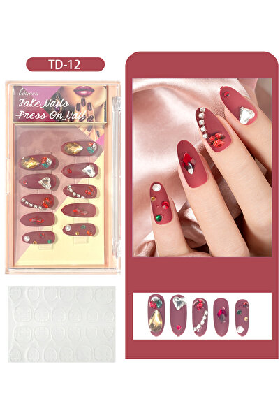 L&Wen 24Pcs Press on Nails, Long Lasting Chip-Free Press On Square for Gift, ...
