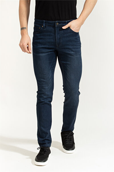 Guess Finnley Erkek Slim Fit Jean 5 Cepli Pantolon Lacivert