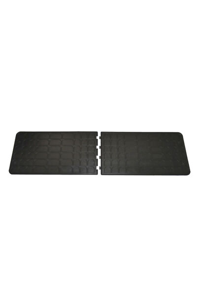 RapidAuto Top Bottom Set of Flexmat Universal rubber car mats, Black color, B...