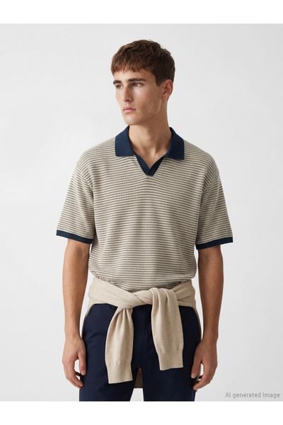 LC Waikiki Tricou bărbătesc tricotat cu guler polo și model