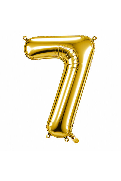 BeySüS 7 Number Foil Balloons Gold Color (36 cm)