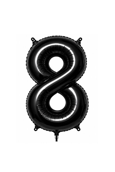 BeySüS 8 Number Foil Balloons Black Color (76 cm)