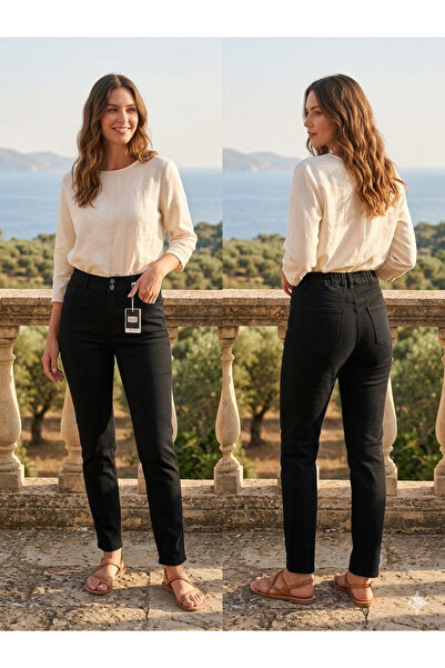 reepi Τζιν Βαμβακερό Παντελόνι Boyfriend με Ελαστική Μέση από Λύκρα
