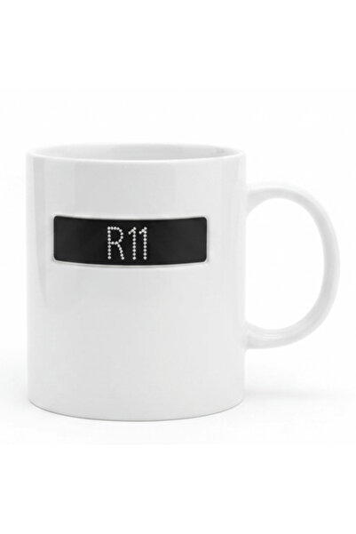 AKDC R 11 Ceramic Mug 350 ml | White Mug with Rhinestone Black Label Design